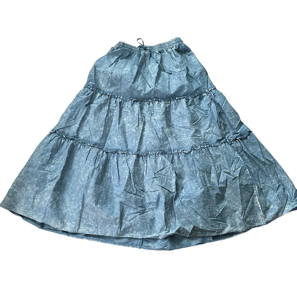 Zenana Maxi Boho Skirt Blue Size Large
